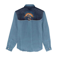 Western Yoke Women Casual Shirt Holy Family Christmas Cowboy Style - Wonder Print Shop