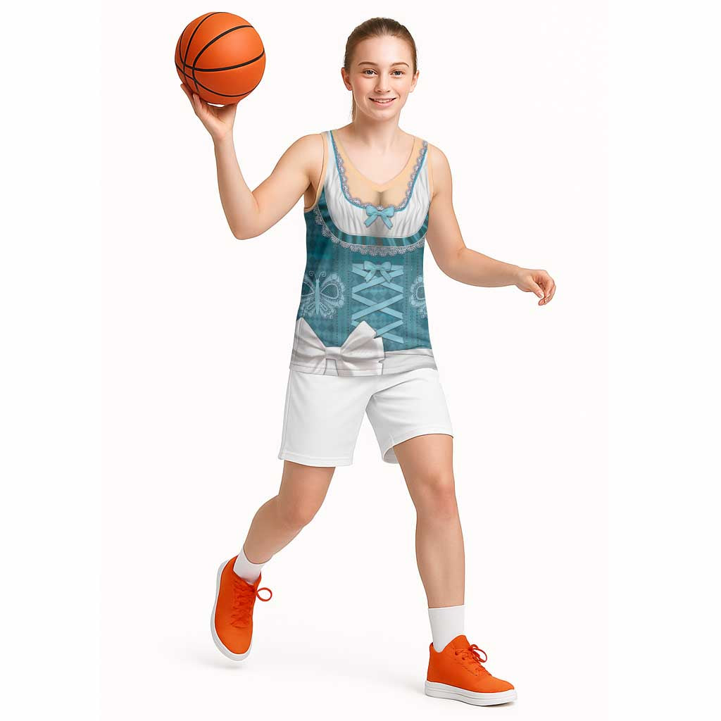 Oktoberfest Basketball Jersey Dirndl Retro Style - Wonder Print Shop