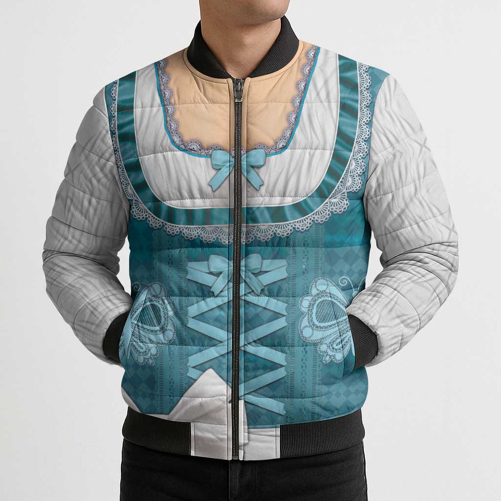Oktoberfest Bomber Puffer Jacket Dirndl Retro Style - Wonder Print Shop