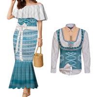 Oktoberfest Couples Matching Mermaid Dress and Long Sleeve Button Shirt Dirndl Retro Style - Wonder Print Shop