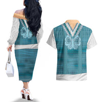 Oktoberfest Couples Matching Off The Shoulder Long Sleeve Dress and Hawaiian Shirt Dirndl Retro Style - Wonder Print Shop