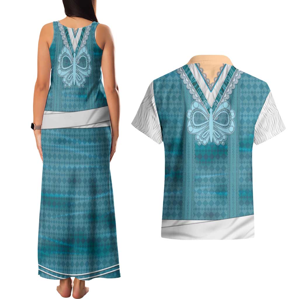 Oktoberfest Couples Matching Tank Maxi Dress and Hawaiian Shirt Dirndl Retro Style - Wonder Print Shop