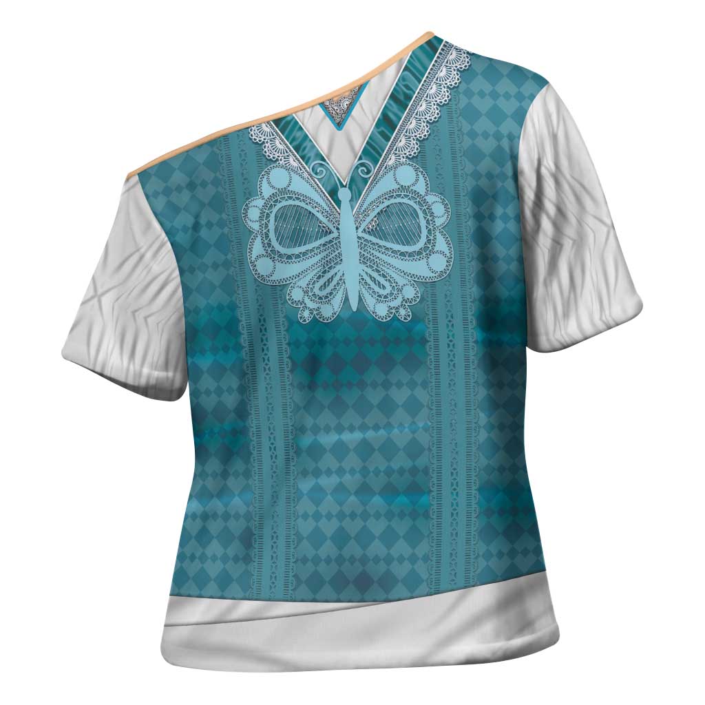 Oktoberfest Cross Shoulder Shirt Dirndl Retro Style - Wonder Print Shop