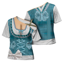 Oktoberfest Cross Shoulder Shirt Dirndl Retro Style - Wonder Print Shop