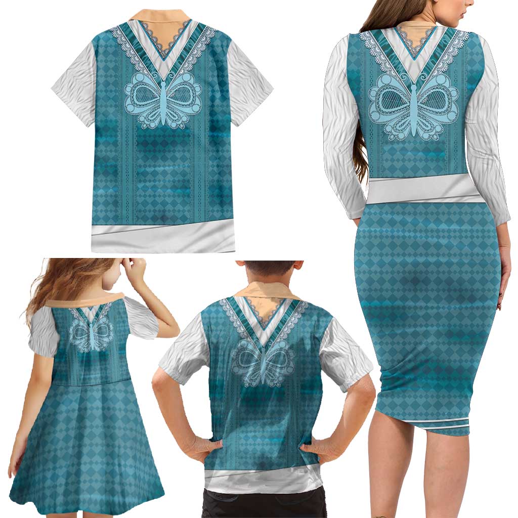 Oktoberfest Family Matching Long Sleeve Bodycon Dress and Hawaiian Shirt Dirndl Retro Style - Wonder Print Shop