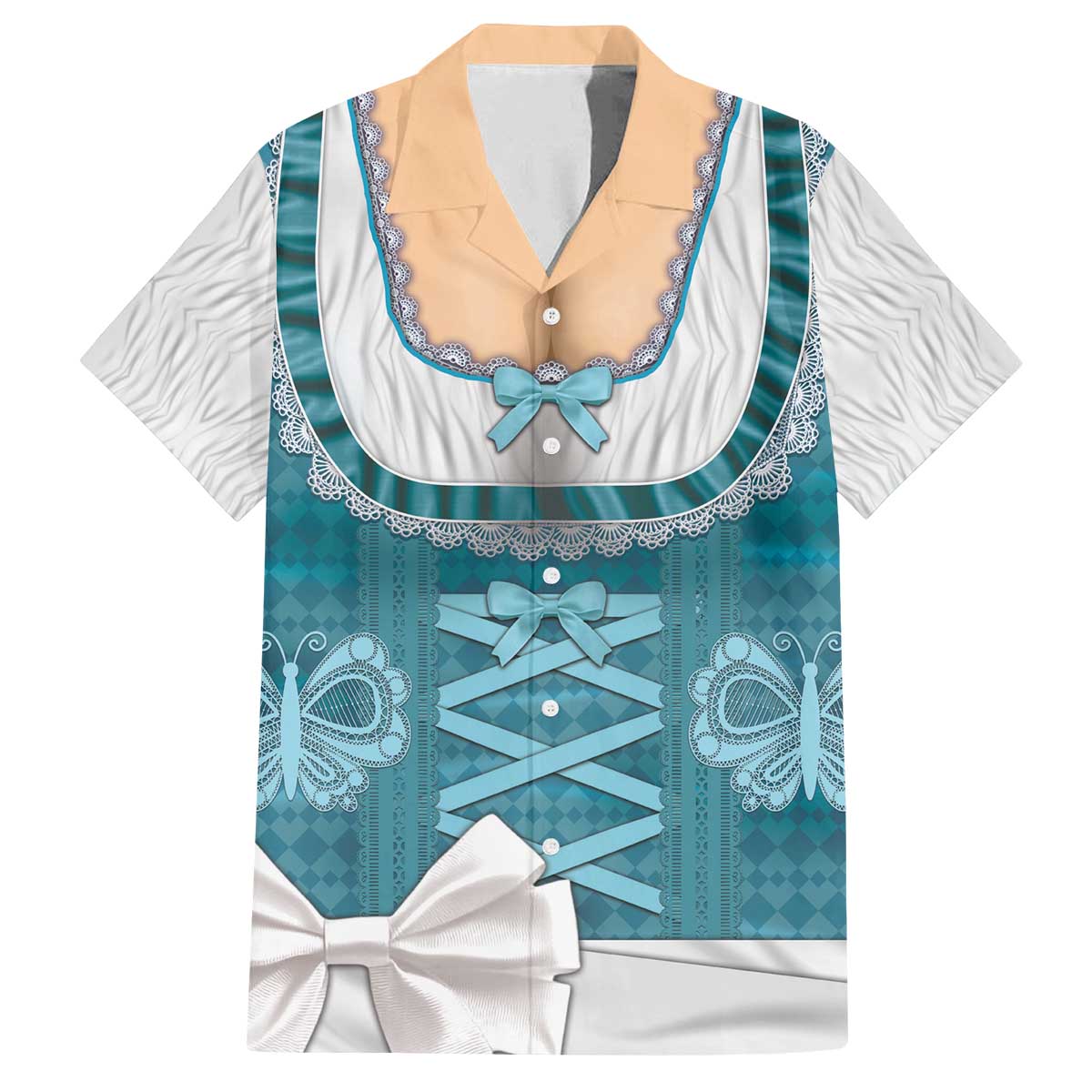 Oktoberfest Family Matching Off The Shoulder Long Sleeve Dress and Hawaiian Shirt Dirndl Retro Style - Wonder Print Shop