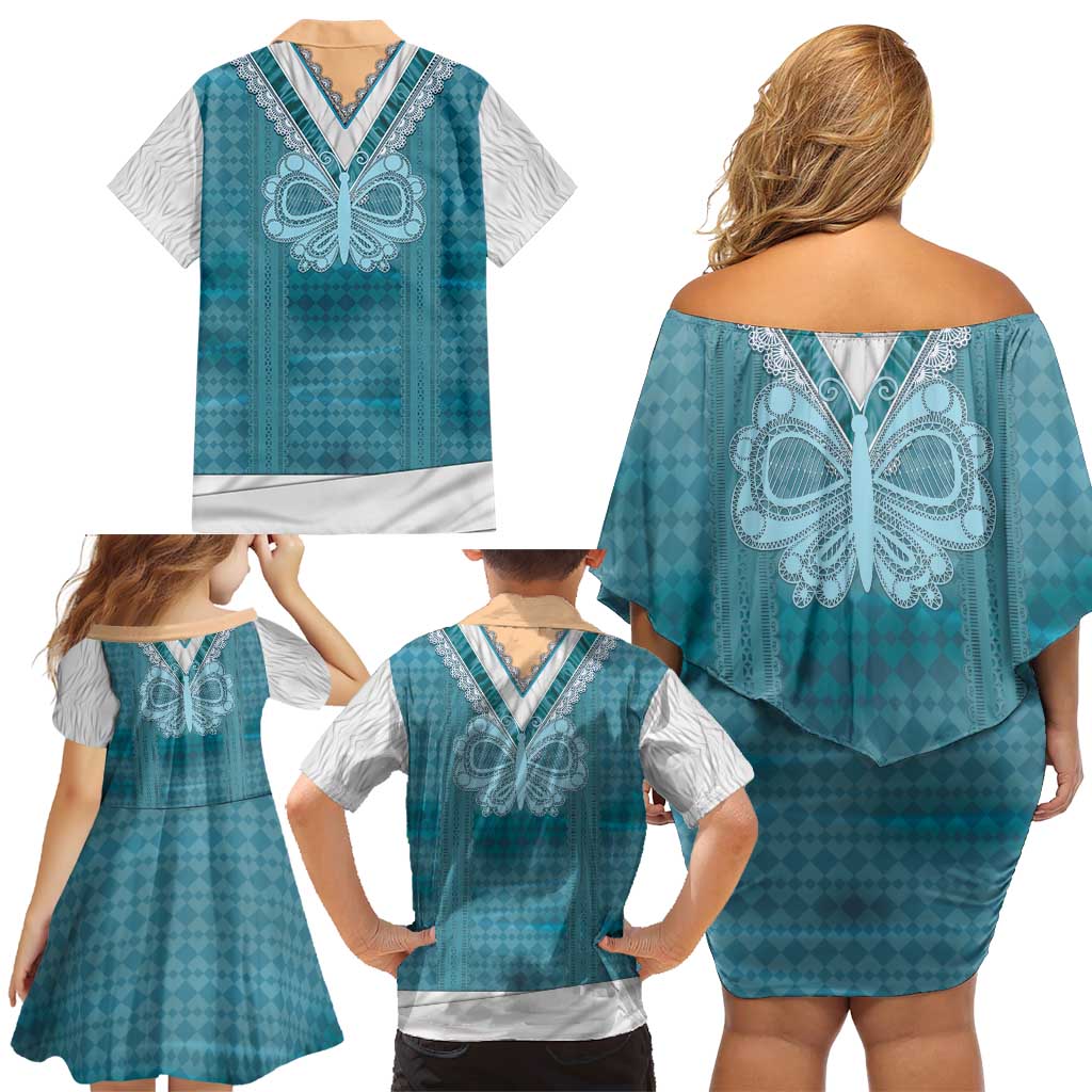 Oktoberfest Family Matching Off Shoulder Short Dress and Hawaiian Shirt Dirndl Retro Style - Wonder Print Shop