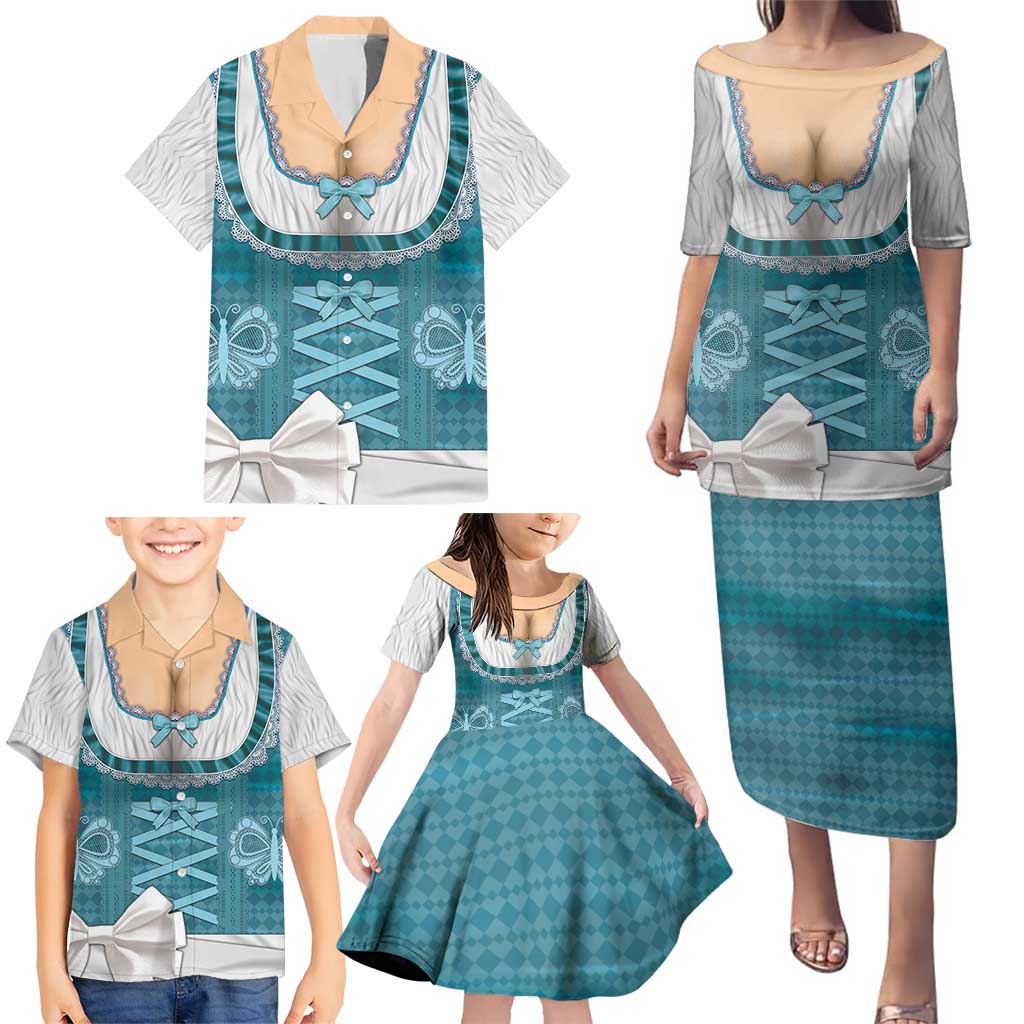 Oktoberfest Family Matching Puletasi and Hawaiian Shirt Dirndl Retro Style - Wonder Print Shop
