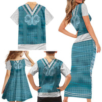 Oktoberfest Family Matching Short Sleeve Bodycon Dress and Hawaiian Shirt Dirndl Retro Style - Wonder Print Shop