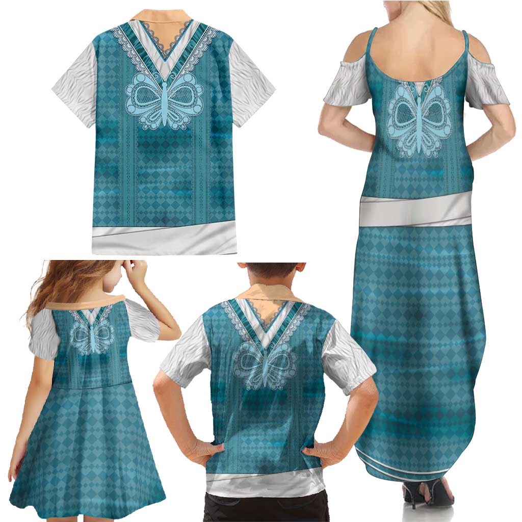 Oktoberfest Family Matching Summer Maxi Dress and Hawaiian Shirt Dirndl Retro Style - Wonder Print Shop