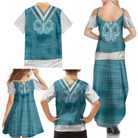 Oktoberfest Family Matching Summer Maxi Dress and Hawaiian Shirt Dirndl Retro Style - Wonder Print Shop