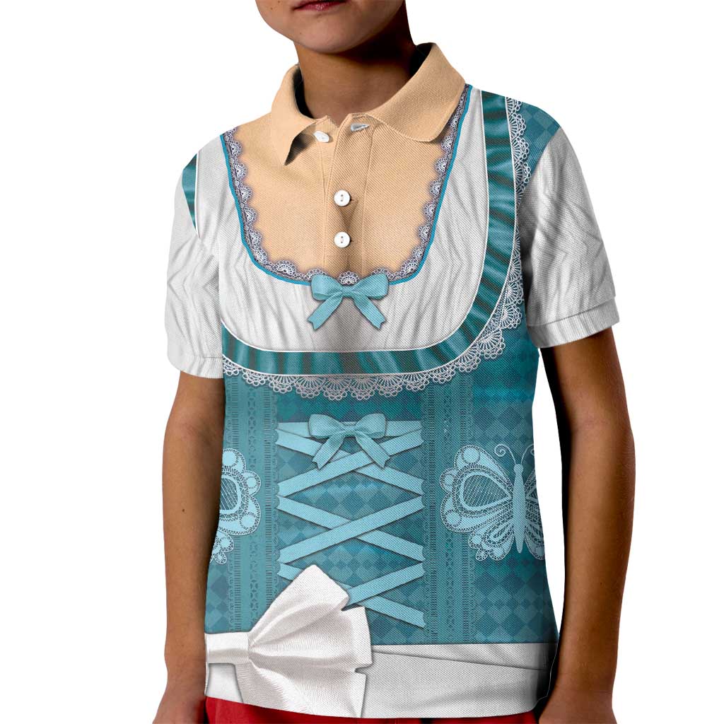 Oktoberfest Kid Polo Shirt Dirndl Retro Style - Wonder Print Shop
