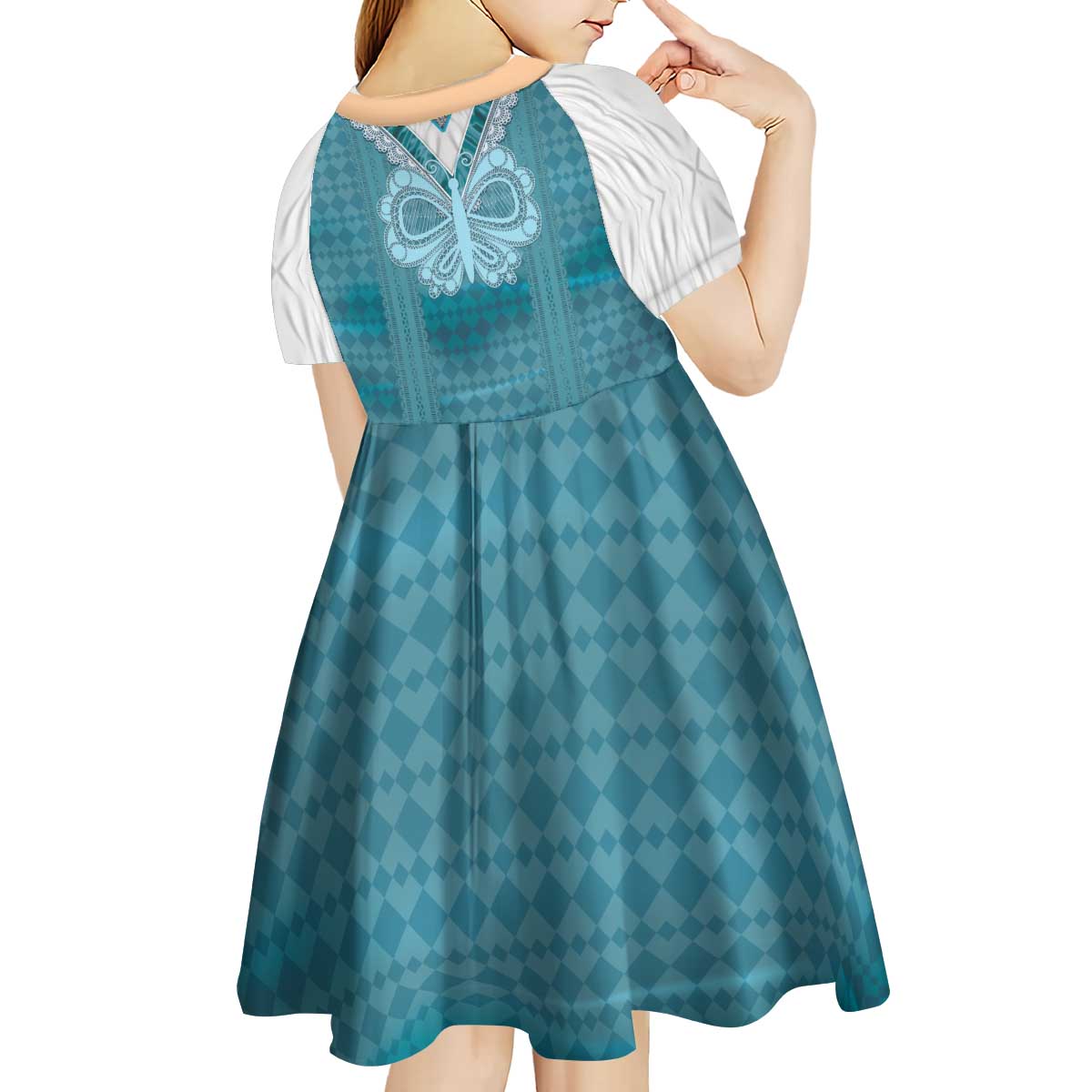 Oktoberfest Kid Short Sleeve Dress Dirndl Retro Style - Wonder Print Shop