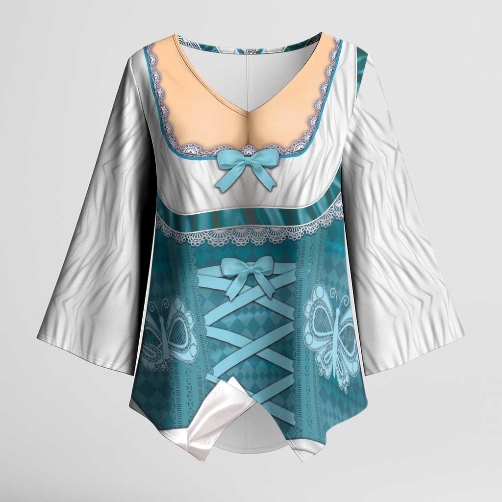 Oktoberfest Kimono Sleeve Blouse Dirndl Retro Style - Wonder Print Shop