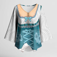 Oktoberfest Kimono Sleeve Blouse Dirndl Retro Style - Wonder Print Shop