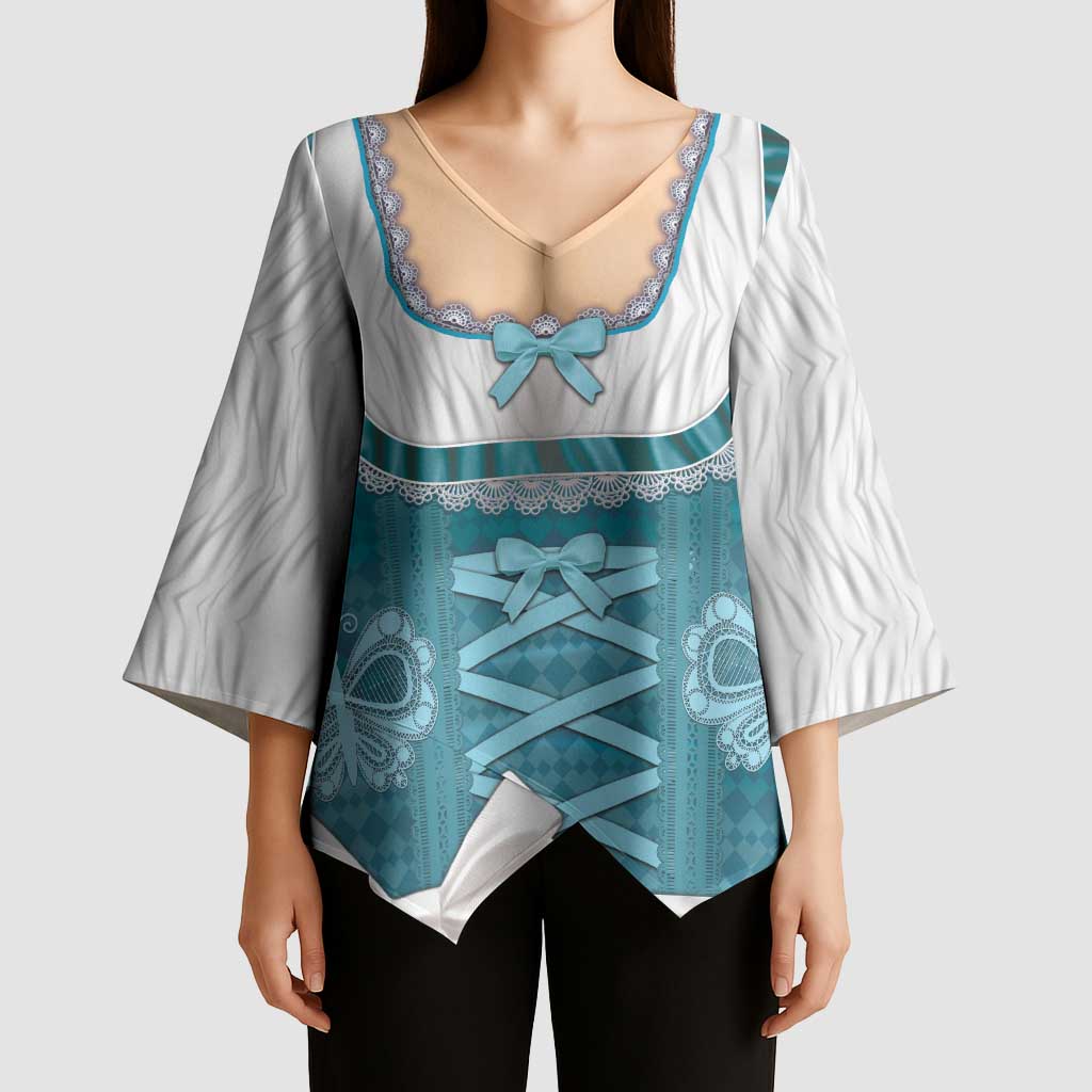 Oktoberfest Kimono Sleeve Blouse Dirndl Retro Style - Wonder Print Shop
