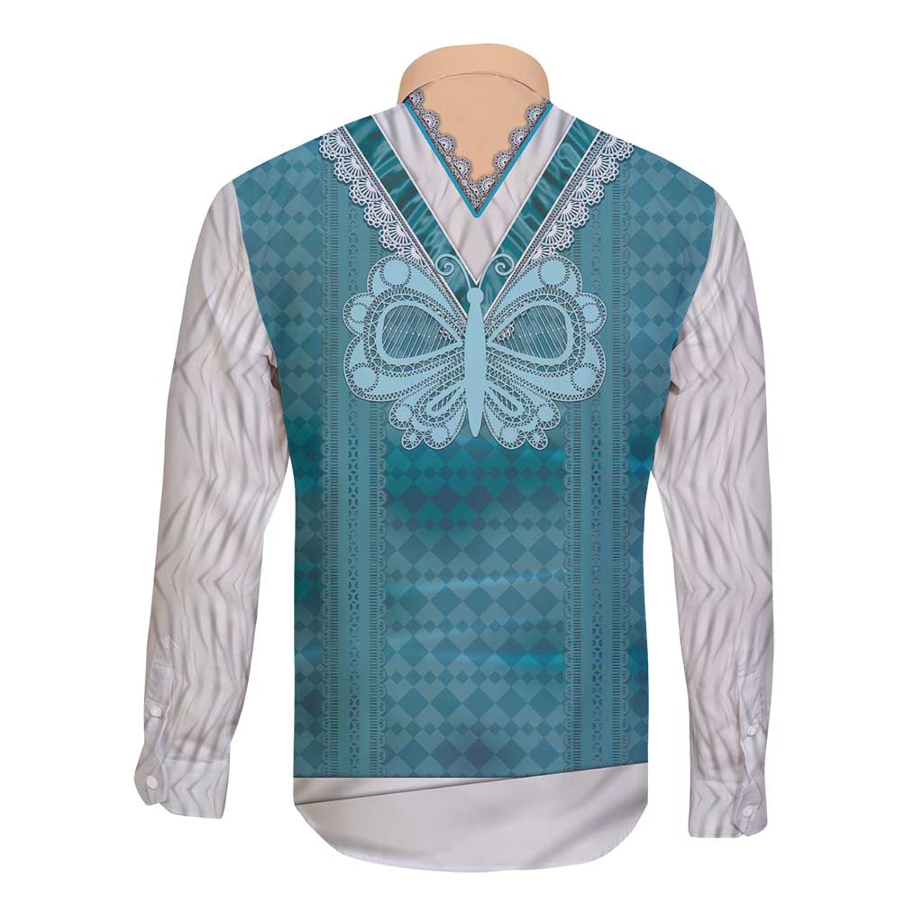 Oktoberfest Long Sleeve Button Shirt Dirndl Retro Style - Wonder Print Shop