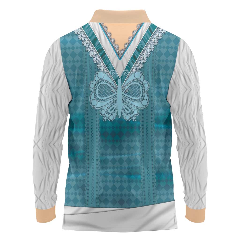 Oktoberfest Long Sleeve Polo Shirt Dirndl Retro Style - Wonder Print Shop