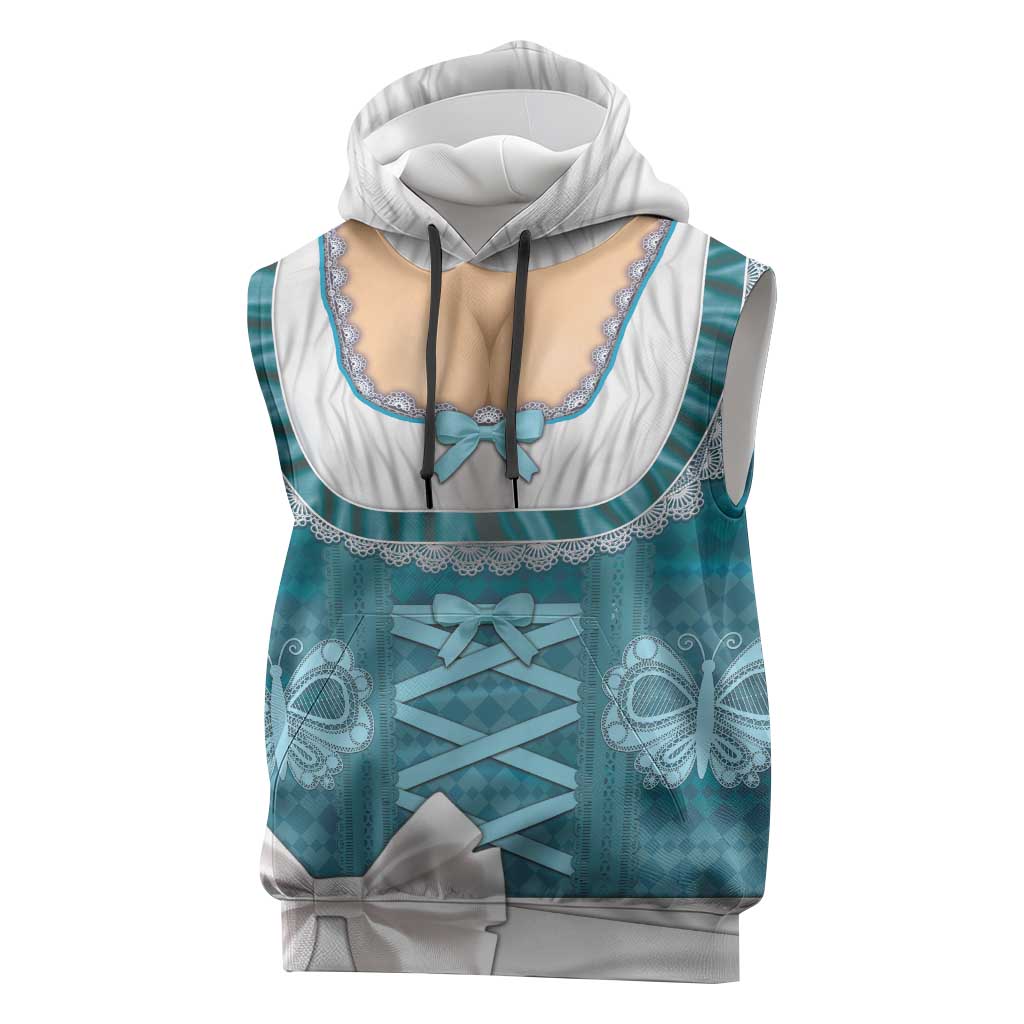 Oktoberfest Sleeveless Hoodie Dirndl Retro Style - Wonder Print Shop