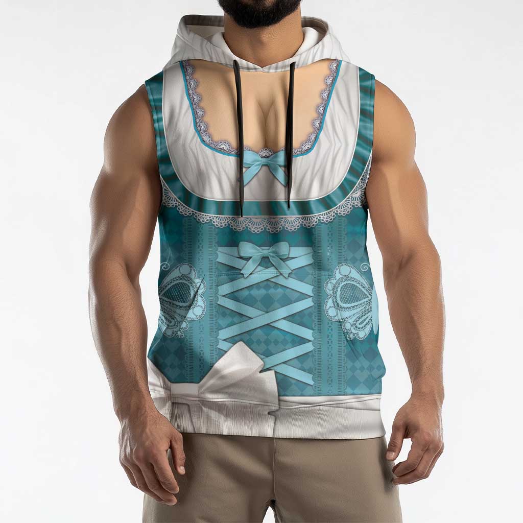 Oktoberfest Sleeveless Hoodie Dirndl Retro Style - Wonder Print Shop