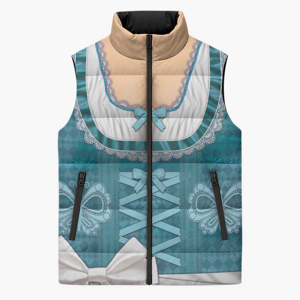 Oktoberfest Sleeveless Puffer Jacket Dirndl Retro Style - Wonder Print Shop