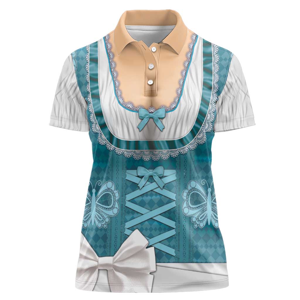 Oktoberfest Women Polo Shirt Dirndl Retro Style - Wonder Print Shop