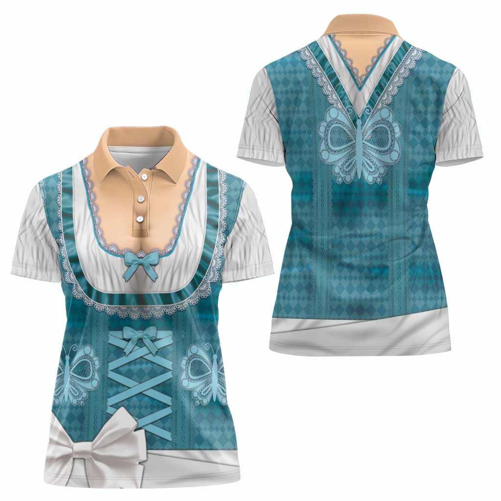 Oktoberfest Women Polo Shirt Dirndl Retro Style - Wonder Print Shop