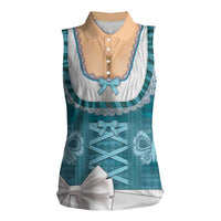 Oktoberfest Women Sleeveless Polo Shirt Dirndl Retro Style - Wonder Print Shop