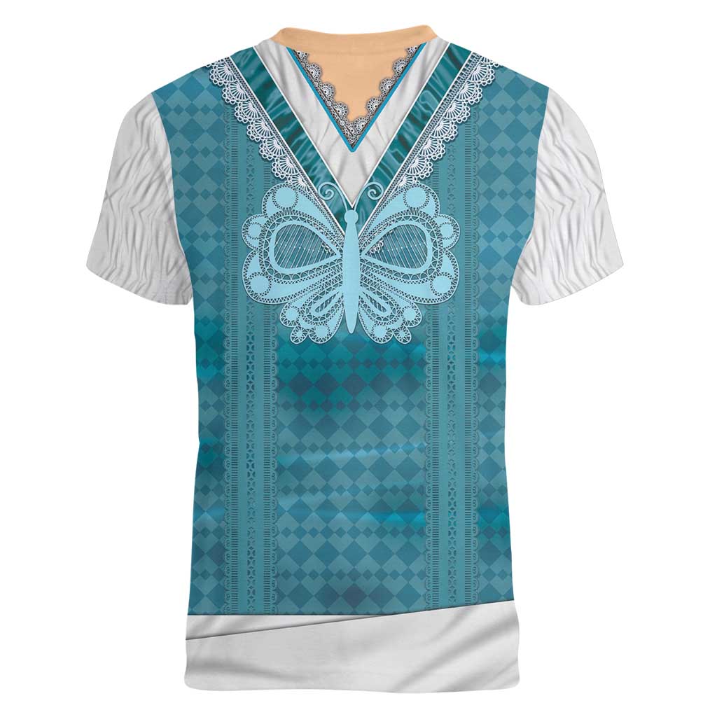 Oktoberfest Women V-Neck T-Shirt Dirndl Retro Style - Wonder Print Shop