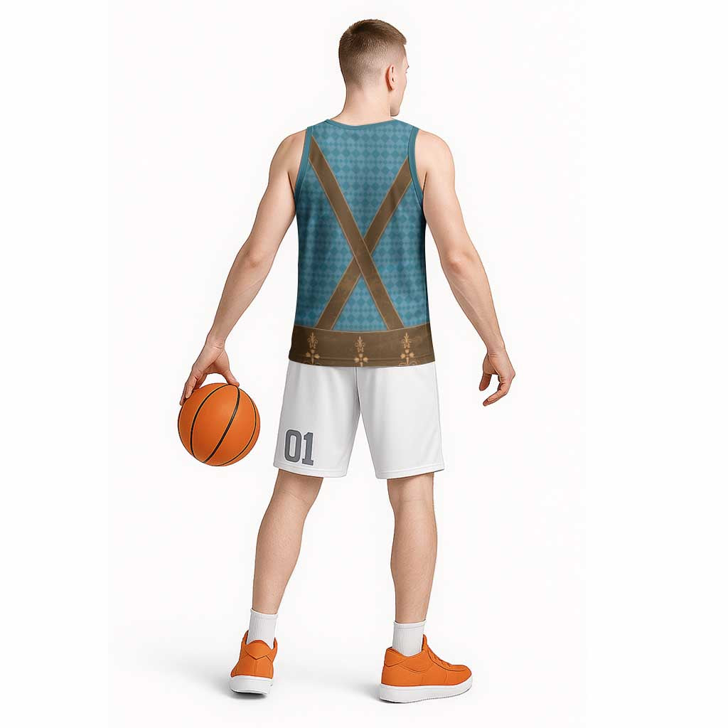 Oktoberfest Basketball Jersey Lederhosen Retro Style - Wonder Print Shop