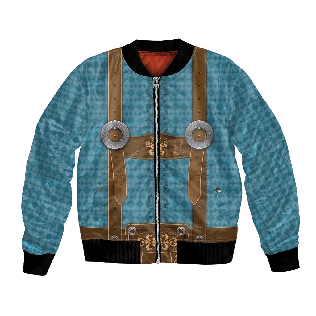 Oktoberfest Bomber Jacket Lederhosen Retro Style - Wonder Print Shop