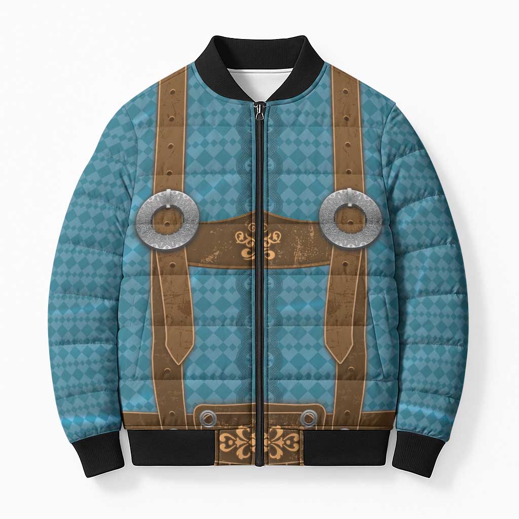 Oktoberfest Bomber Puffer Jacket Lederhosen Retro Style - Wonder Print Shop