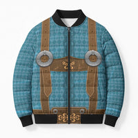 Oktoberfest Bomber Puffer Jacket Lederhosen Retro Style - Wonder Print Shop