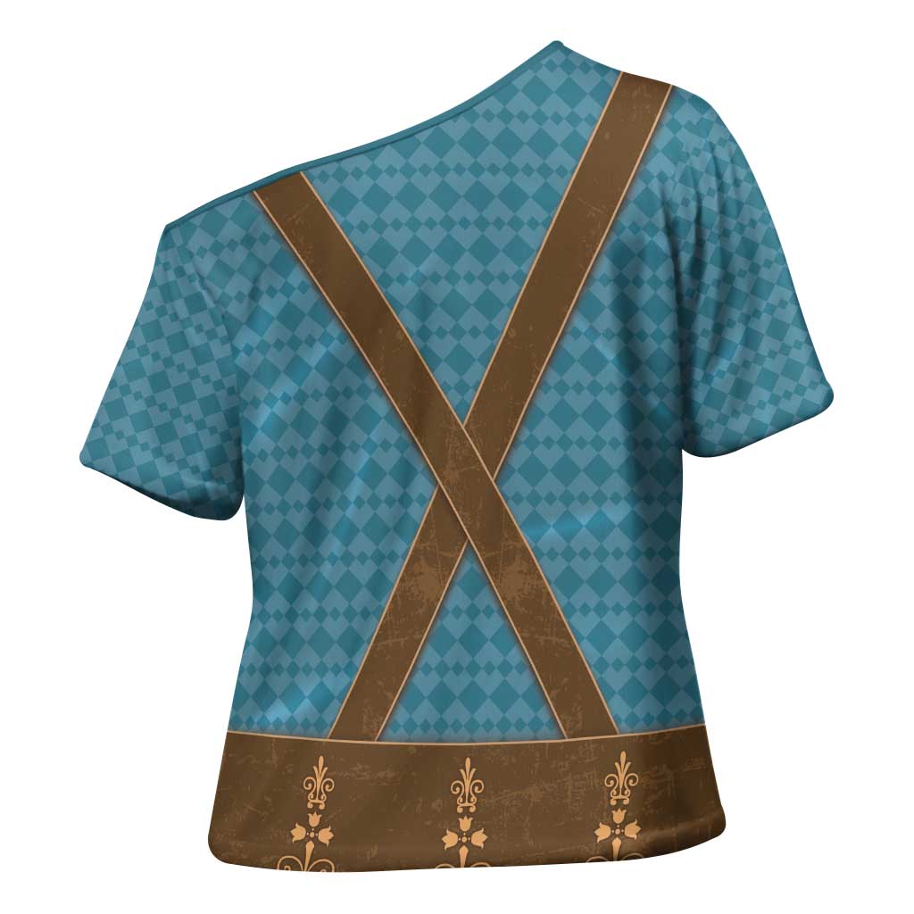 Oktoberfest Cross Shoulder Shirt Lederhosen Retro Style - Wonder Print Shop