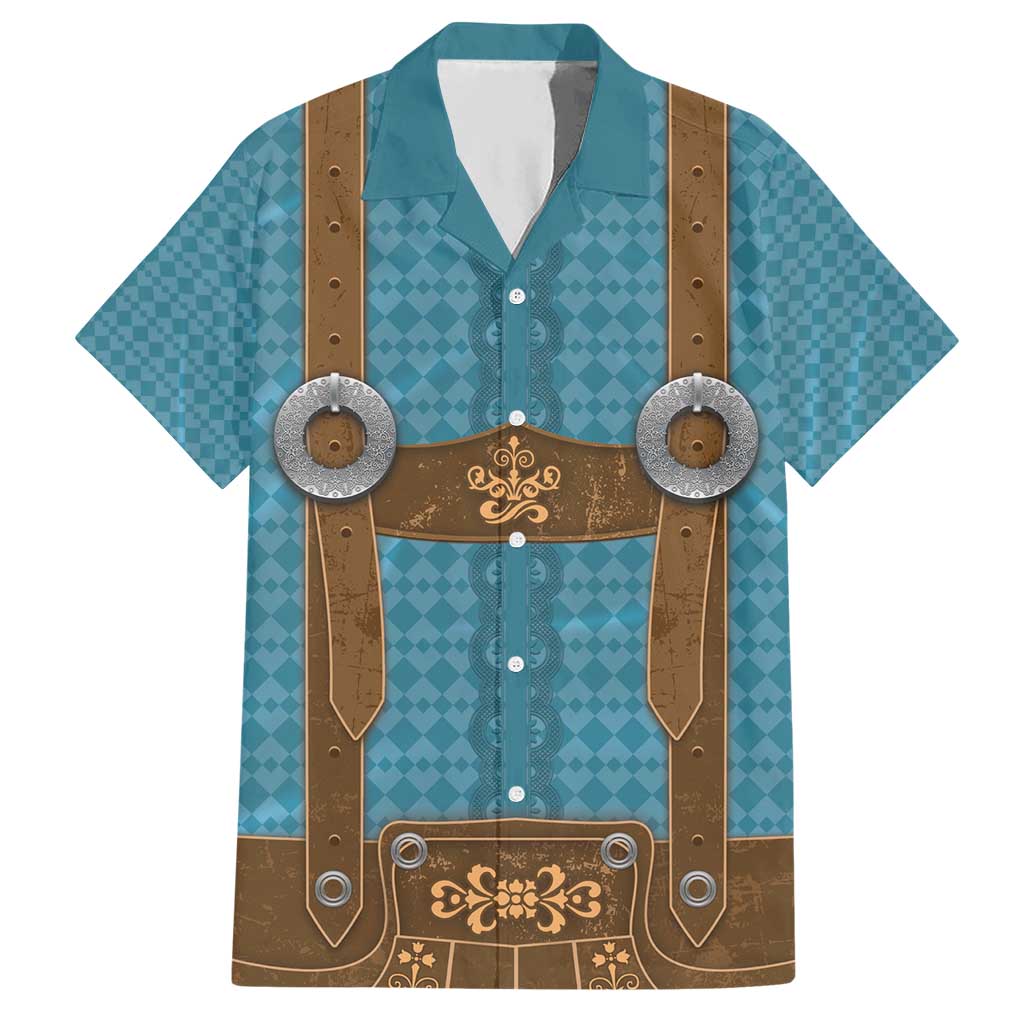Oktoberfest Hawaiian Shirt Lederhosen Retro Style - Wonder Print Shop
