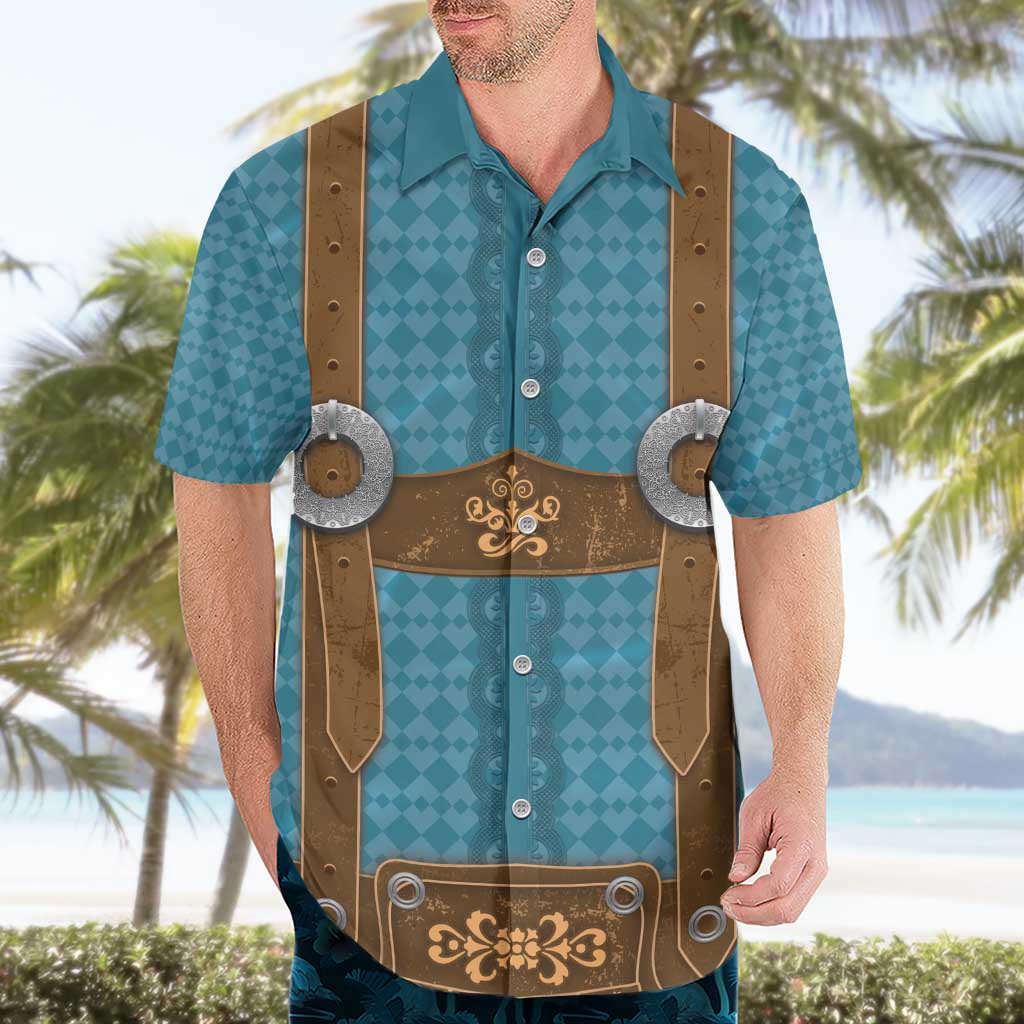 Oktoberfest Hawaiian Shirt Lederhosen Retro Style - Wonder Print Shop
