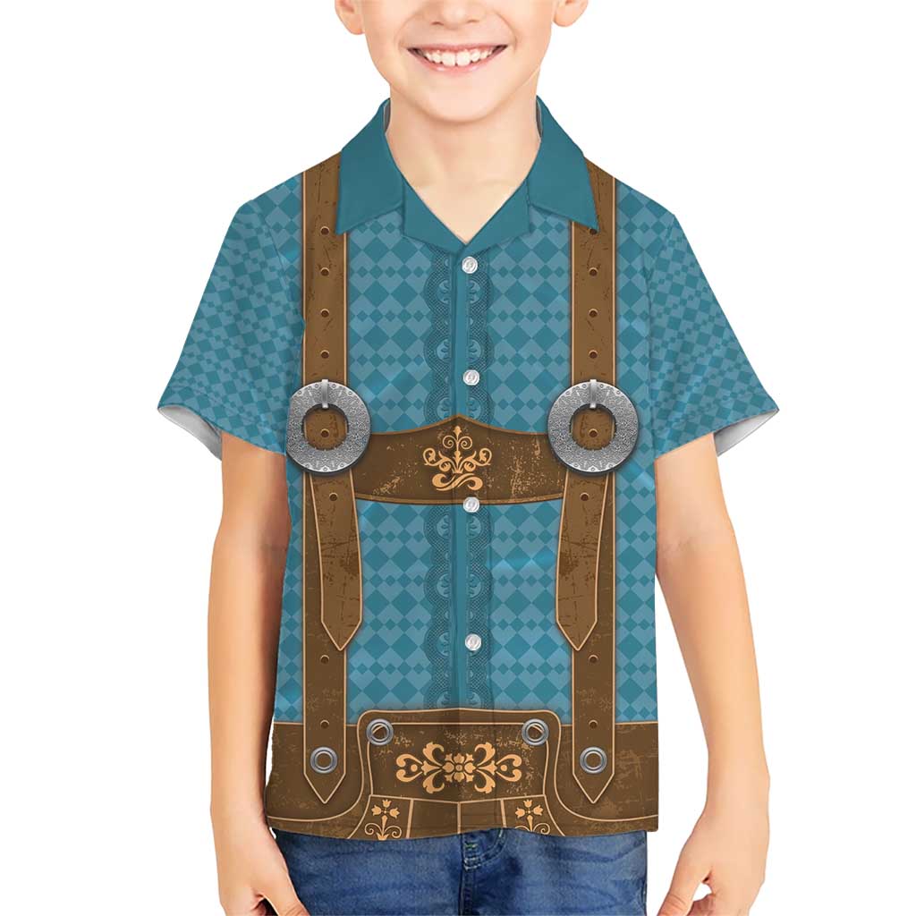 Oktoberfest Hawaiian Shirt Lederhosen Retro Style - Wonder Print Shop