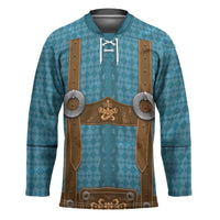 Oktoberfest Hockey Jersey Lederhosen Retro Style - Wonder Print Shop