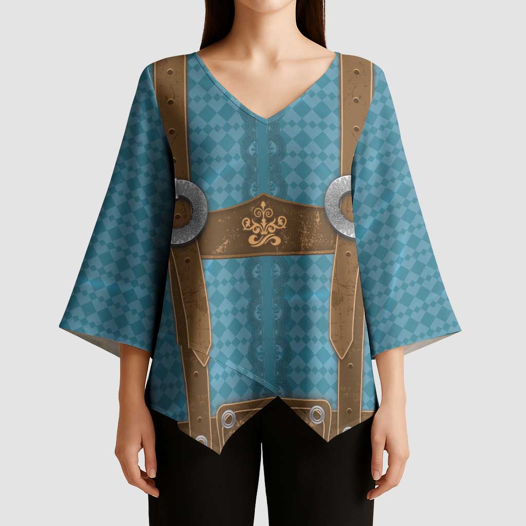 Oktoberfest Kimono Sleeve Blouse Lederhosen Retro Style - Wonder Print Shop
