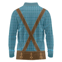 Oktoberfest Long Sleeve Polo Shirt Lederhosen Retro Style - Wonder Print Shop