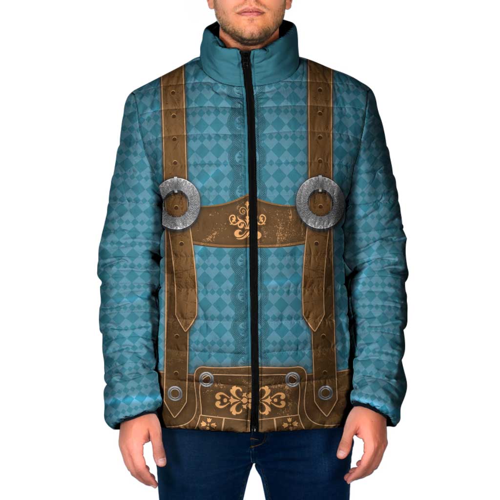 Oktoberfest Padded Jacket Lederhosen Retro Style - Wonder Print Shop