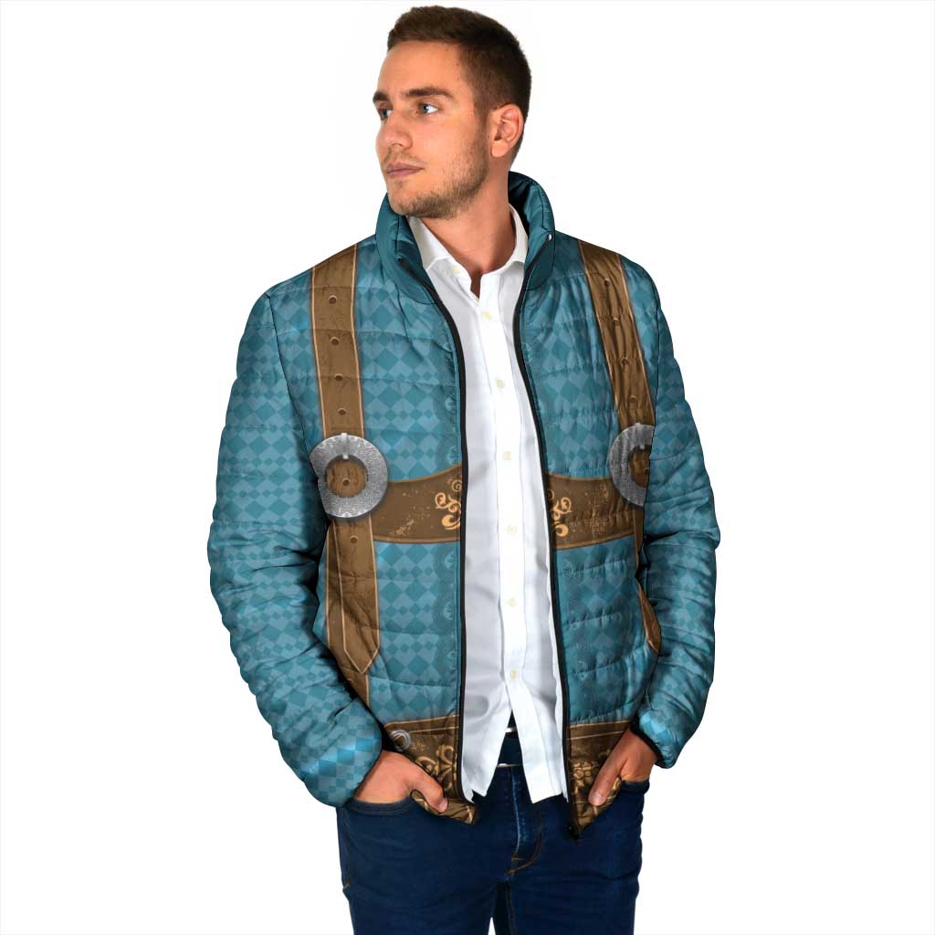 Oktoberfest Padded Jacket Lederhosen Retro Style - Wonder Print Shop