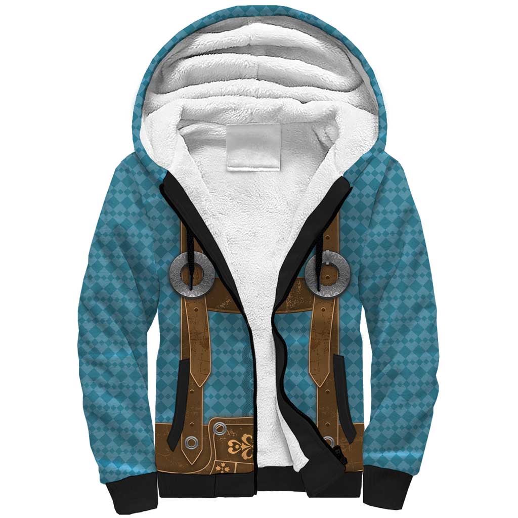 Oktoberfest Sherpa Hoodie Lederhosen Retro Style - Wonder Print Shop