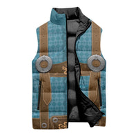 Oktoberfest Sleeveless Puffer Jacket Lederhosen Retro Style - Wonder Print Shop