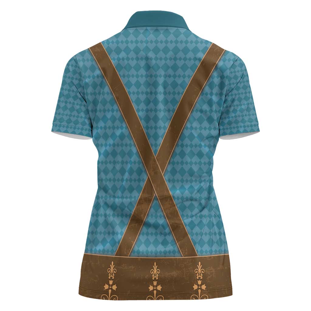 Oktoberfest Women Polo Shirt Lederhosen Retro Style - Wonder Print Shop