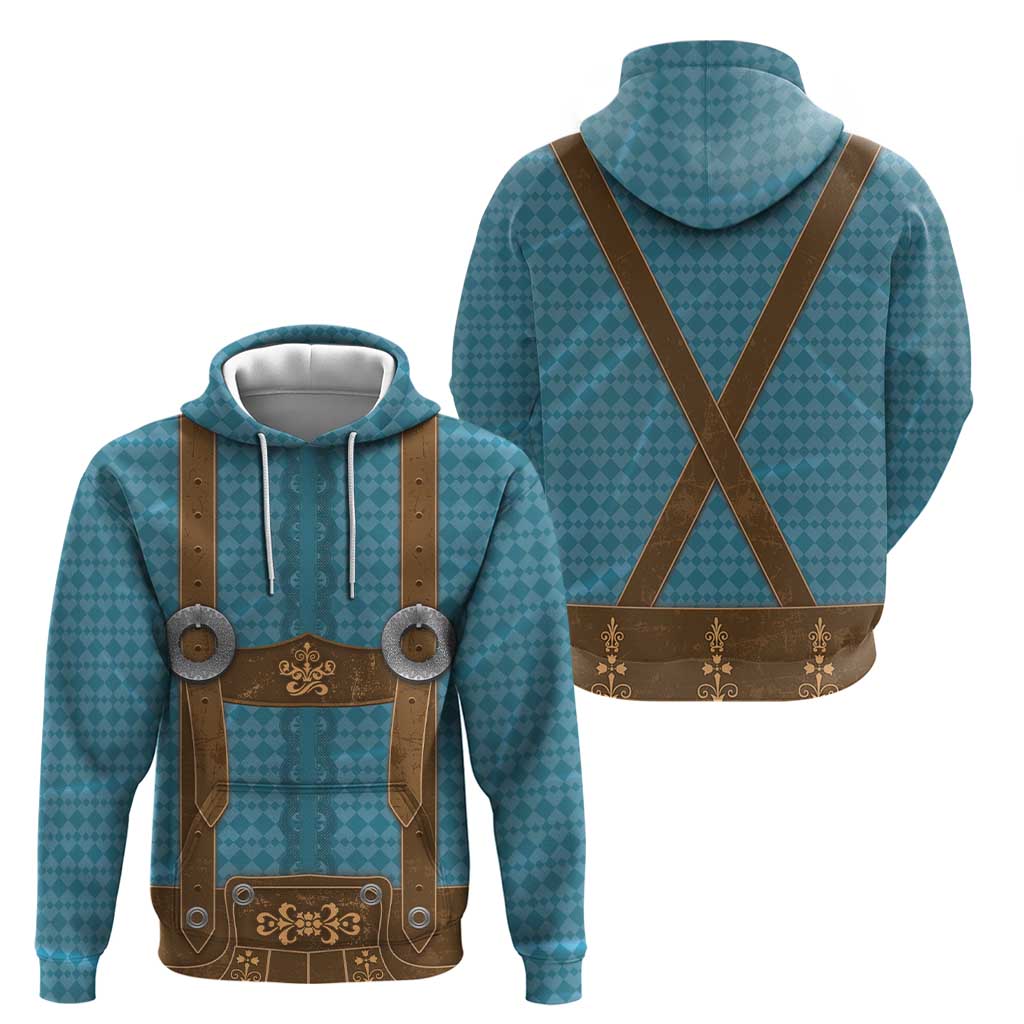 Oktoberfest Zip Hoodie Lederhosen Retro Style - Wonder Print Shop