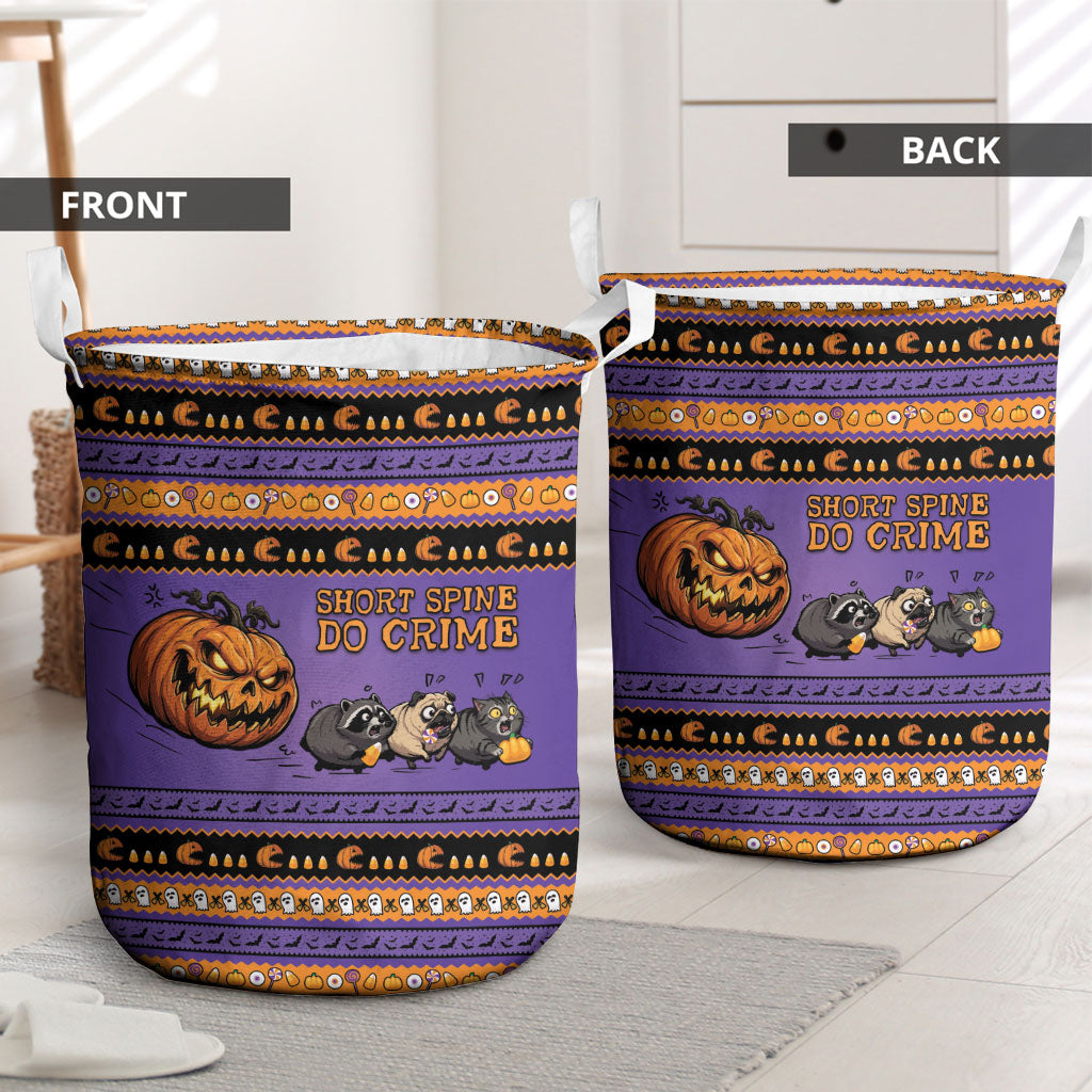 Halloween Animal Funny Laundry Basket Short Spine Do Crime Spooky Pumpkin Chase