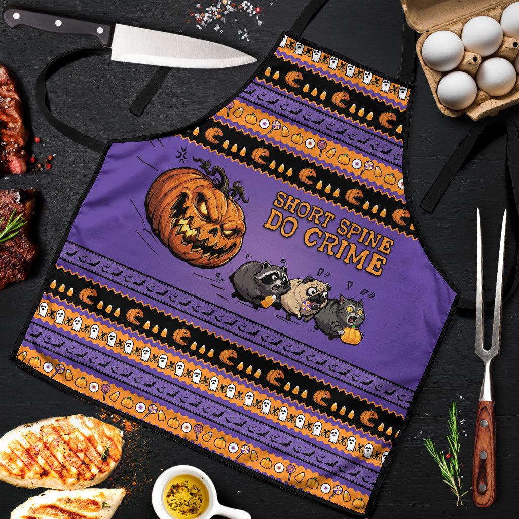Halloween Animal Funny Apron Short Spine Do Crime Spooky Pumpkin Chase