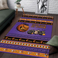 Halloween Animal Funny Area Rug Short Spine Do Crime Spooky Pumpkin Chase
