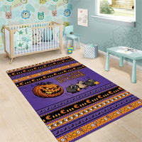 Halloween Animal Funny Area Rug Short Spine Do Crime Spooky Pumpkin Chase